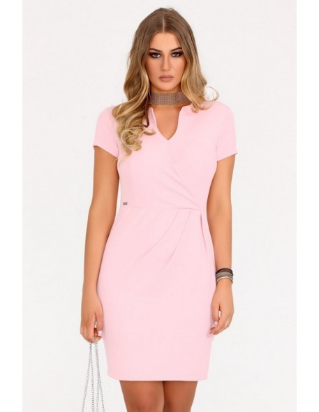 Matiria dress women's with short sleeve pastel pink, Merribel
