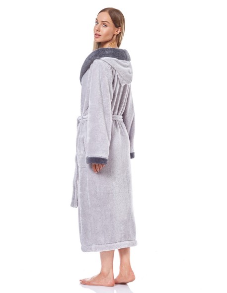 Bathrobe ladies' ciepły long with hood L&L HFT...