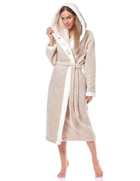 Bathrobe ladies' ciepły long with hood L&L HFT...