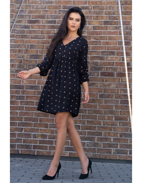 Marilinna dress women's black polka dots long sleeves, Merribel d24
