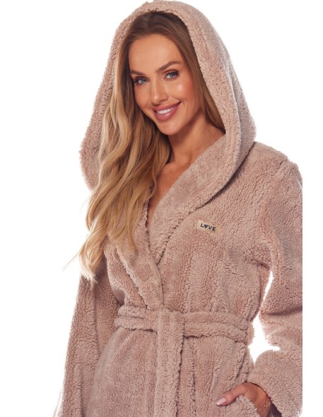 Bathrobe ladies' ciepły long with hood L&L...