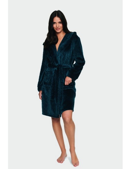 Bathrobe ladies' ciepły short with hood...