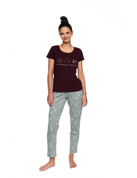 Pajamas women's short sleeve long trousers Henderson Horoscope 40115