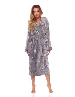 Bathrobe ladies' long with hood L&L Nela 2213 2
