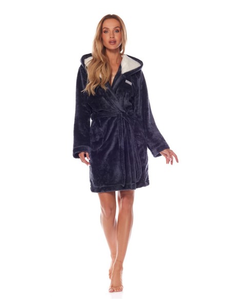 Bathrobe ladies' ciepły short with hood L&L Ole 2125