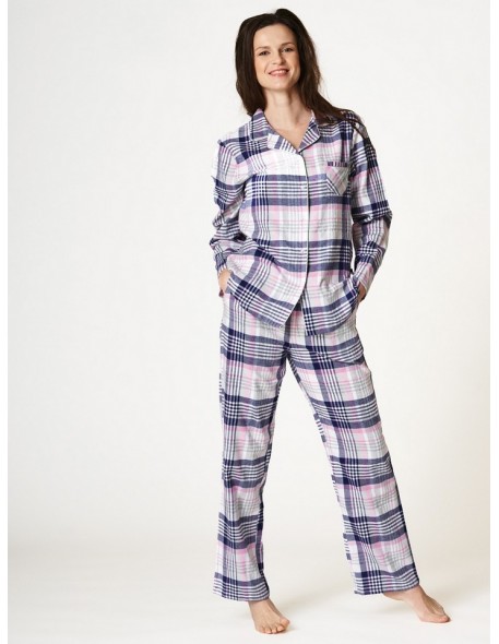 Pajamas women's rozpinana long flanelowa Key LNS 445 B22 2xl-4xl