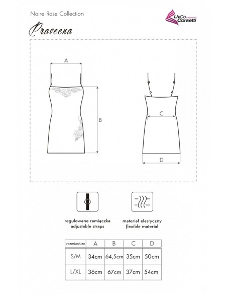 Praveena koszulka nocna czarna, Livia Corsetti lc 90368 