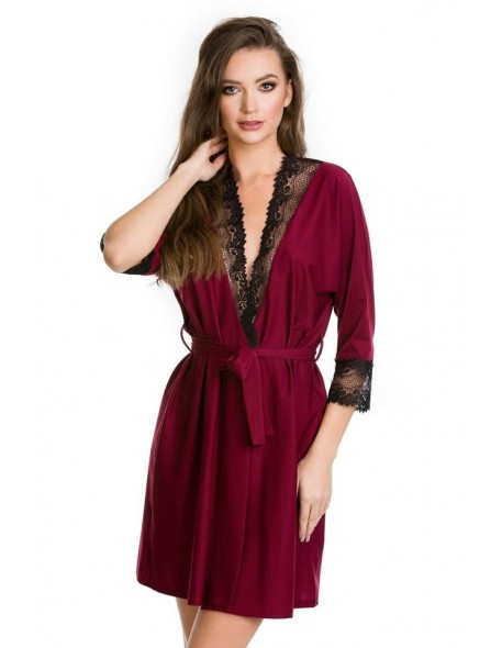 Bathrobe ladies' thin Mediolano Burgundy 5093