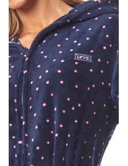 Szlafrok damski na zamek z kapturem L&L ZPPR 9156  2