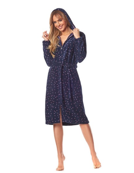 Bathrobe ladies' na zipper with hood L&L ZPPR 9156