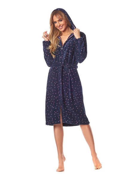 Bathrobe ladies' na zipper with hood L&L ZPPR 9156