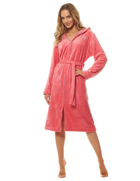 Bathrobe ladies' na zipper with hood L&L ZPPR 9156