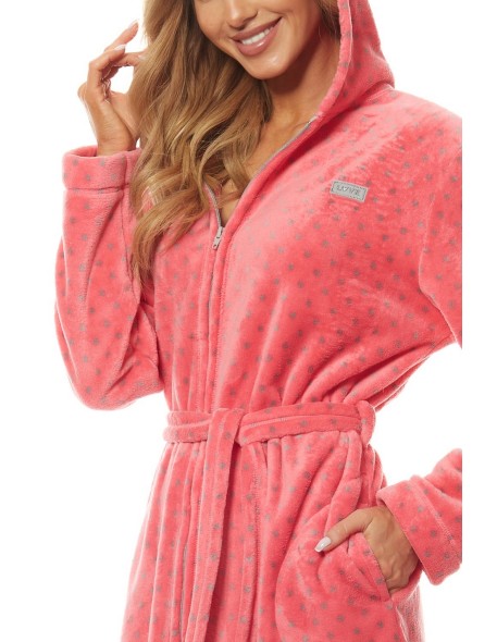 Bathrobe ladies' na zipper with hood L&L ZPPR 9156