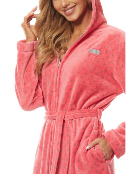 Bathrobe ladies' na zipper with hood L&L ZPPR 9156