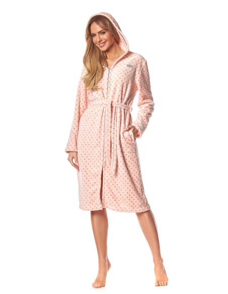 Bathrobe ladies' na zipper with hood L&L ZPPR 9156