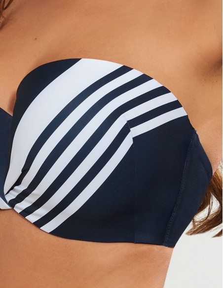 Biustonosz kąpielowy bardotka usztywniany Krisline Blue Mare mhm 