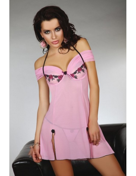 Chameli koszulka nocna ze stringami różowa, Livia Corsetti lc 13425 