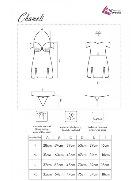 Chameli t-shirt night with thongs pink, Livia...