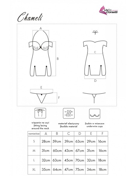 Chameli koszulka nocna ze stringami różowa, Livia Corsetti lc 13425 