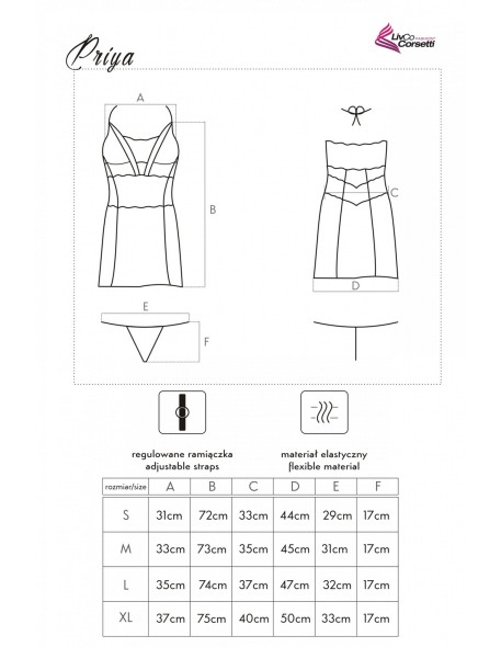 Priya koszulka nocna ze stringami, Livia...