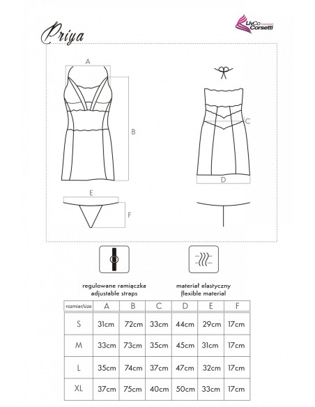 Priya koszulka nocna ze stringami, Livia Corsetti lc 13429 