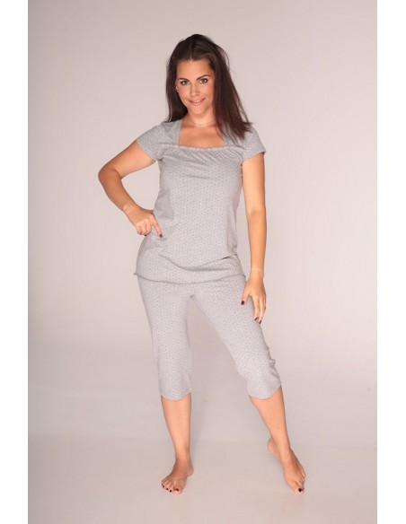 Dots pajamas women's short sleeve trousers 3/4, De Lafense 919