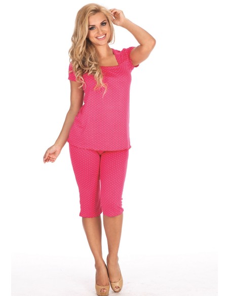 Dots pajamas women's short sleeve trousers 3/4, De Lafense 919