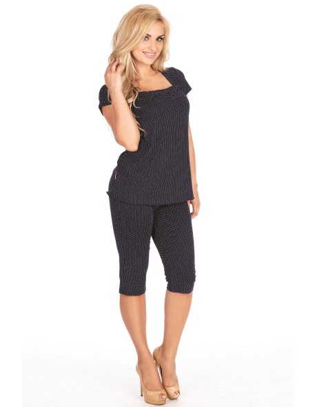 Dots pajamas women's short sleeve trousers 3/4,...