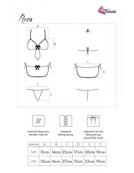 Nova komplet biustonosz + spódniczka + stringi,...