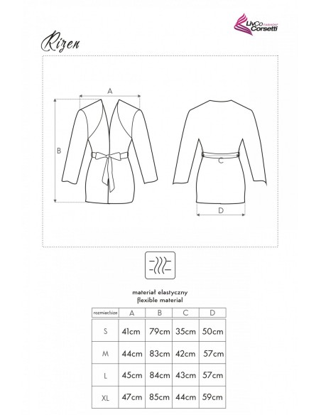 Rizen szlafrok damski krótki różowy, Livia Corsetti lc 90071 