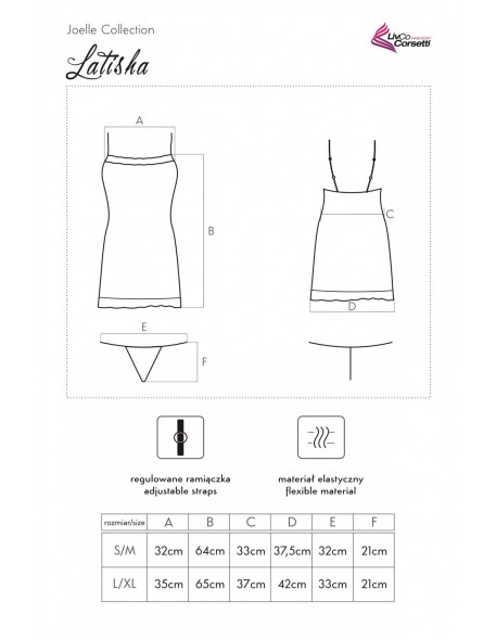 Latisha koszulka nocna ze stringami biała,...