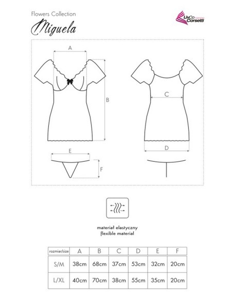 Miguela koszulka nocna ze stringami czarna,...