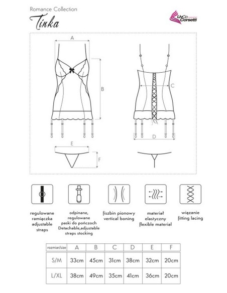 Tinka corset with thongs pink, Livia Corsetti lc 90180