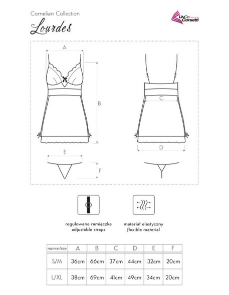 Lourdes t-shirt night with thongs, Livia...