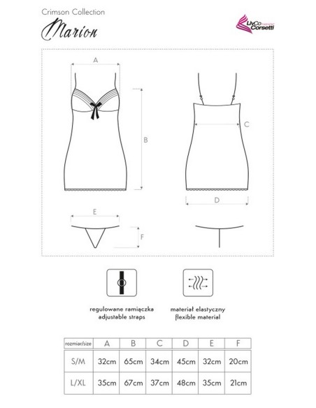 Marion koszulka nocna ze stringami czarna, Livia Corsetti lc 90255 