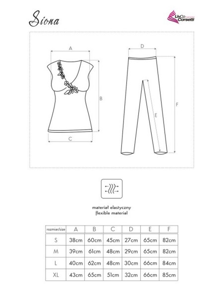 Siona piżama damska czarna, Livia Corsetti lc 22009 