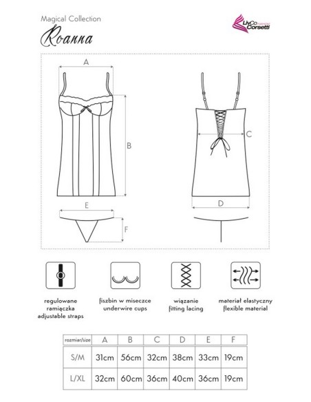 Roanna t-shirt night with thongs, Livia Corsetti lc 90313