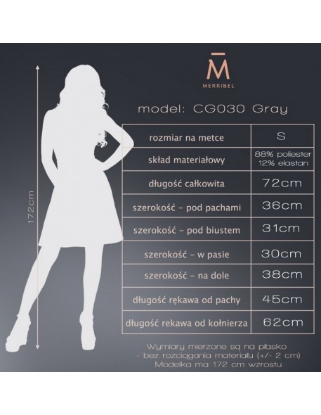 Tunic women's with long sleeve grey, Merribel...