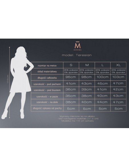 Teresian sukienka damska mini z krótkim rękawem mocca, Merribel 1712