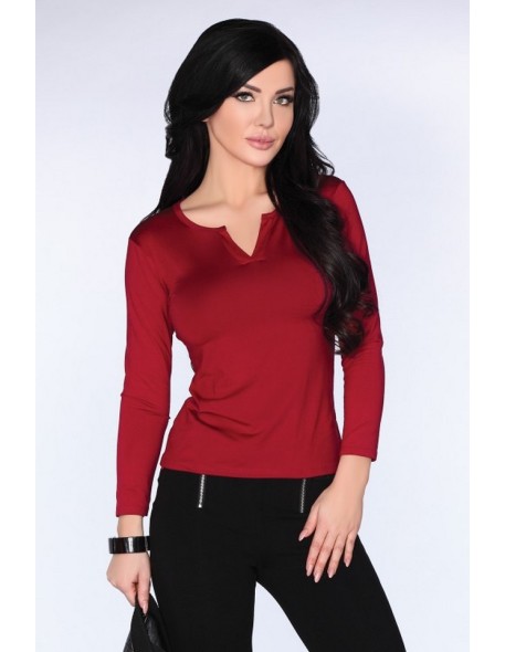 Maroon blouse women's with long sleeve maroon, Merribel cg011