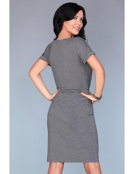 Dress women's with short sleeve welt in waist,...