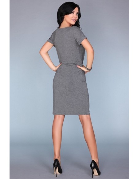 Dress women's with short sleeve welt in waist, Merribel 16457d