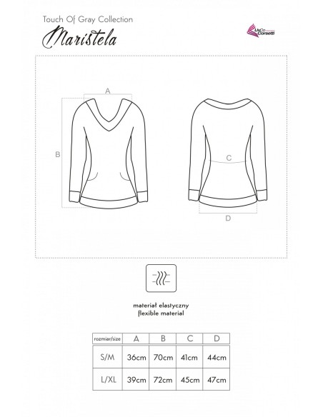 Maristela koszulka z długim rękawem szara, Livia Corsetti lc 90374 