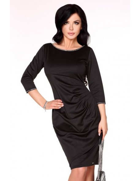 Arleen dress women's midi with 3/4 sleeve black, Merribel 1730