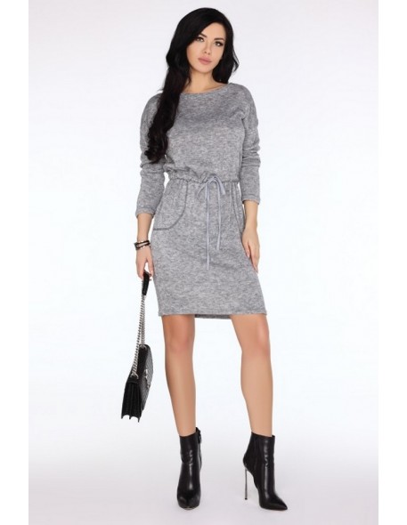 Breshey dress women's with long sleeve grey,...