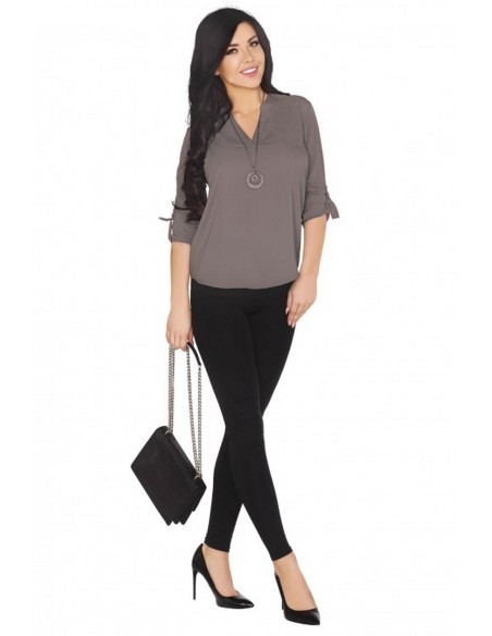 Cayley bluzka damska z długim rękawem mocca, Merribel 1720