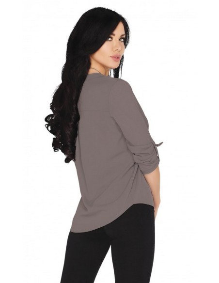 Cayley blouse women's with long sleeve mocca, Merribel 1720
