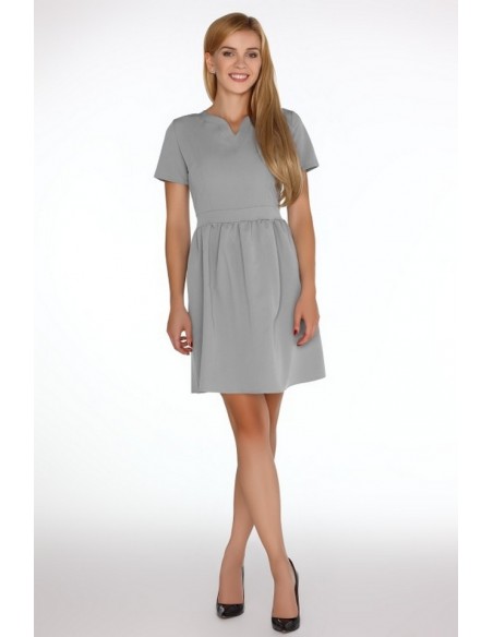 Marelna dress women's short sleeve flared bottom grey, Merribel