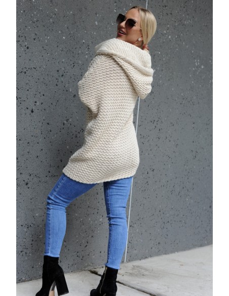 Dalena kardigan ladies' with hood beige, Merribel