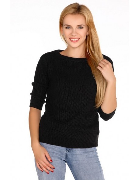 Elpidana sweater ladies' with 3/4 sleeve black, Merribel